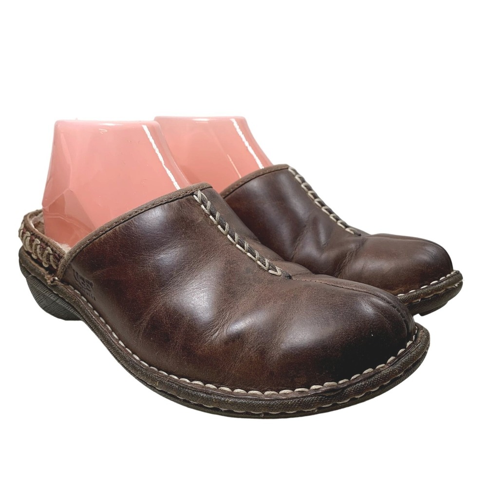 UGG Kohala Clogs Womens Size 7 Brown Leather Shearling Lined Slip On Mules - Picture 15 of 16